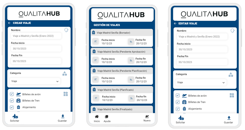 App Gestión de viajes de empresa - QualitaHUB